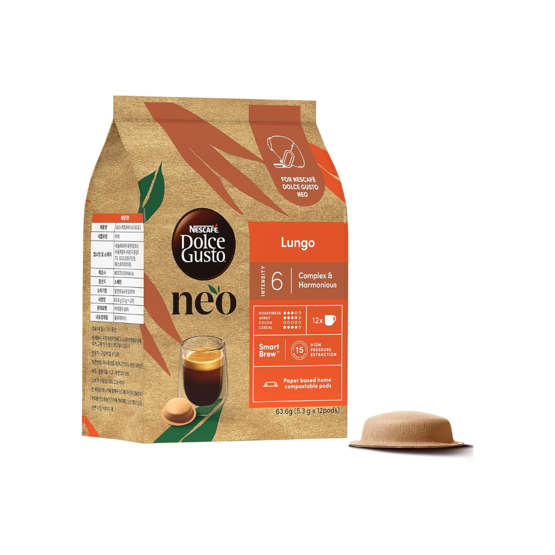 Nescafé Dolce Gusto Neo Dedicated Lungo Coffee Pods 12P – Rich &amp; Smooth Black Coffee