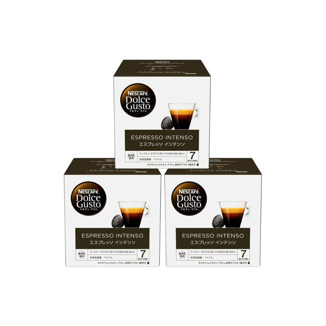 Nescafe Dolce Gusto Original Espresso Intenso Capsules 16P x 3 Boxes | Strong Black Coffee Pods | No Neo Compatible