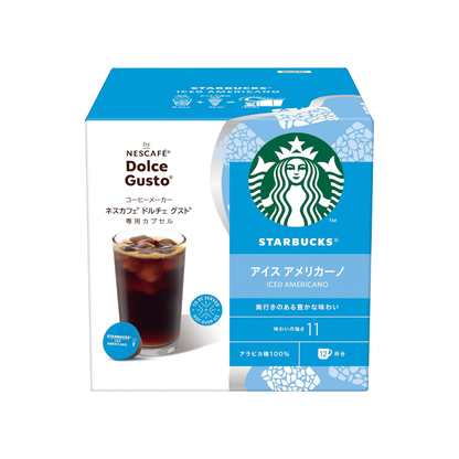 Starbucks Iced Americano Nescafe Dolce Gusto Original Capsules 12P | Black Coffee Pods | Not Neo Compatible