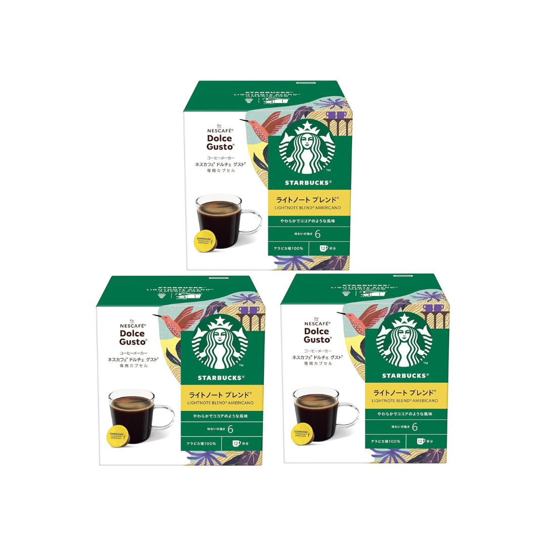 Nescafe Dolce Gusto Original Starbucks Light Note Blend Capsules 12P x 3 Boxes | Regular Black Coffee Pods | No Neo Compatible