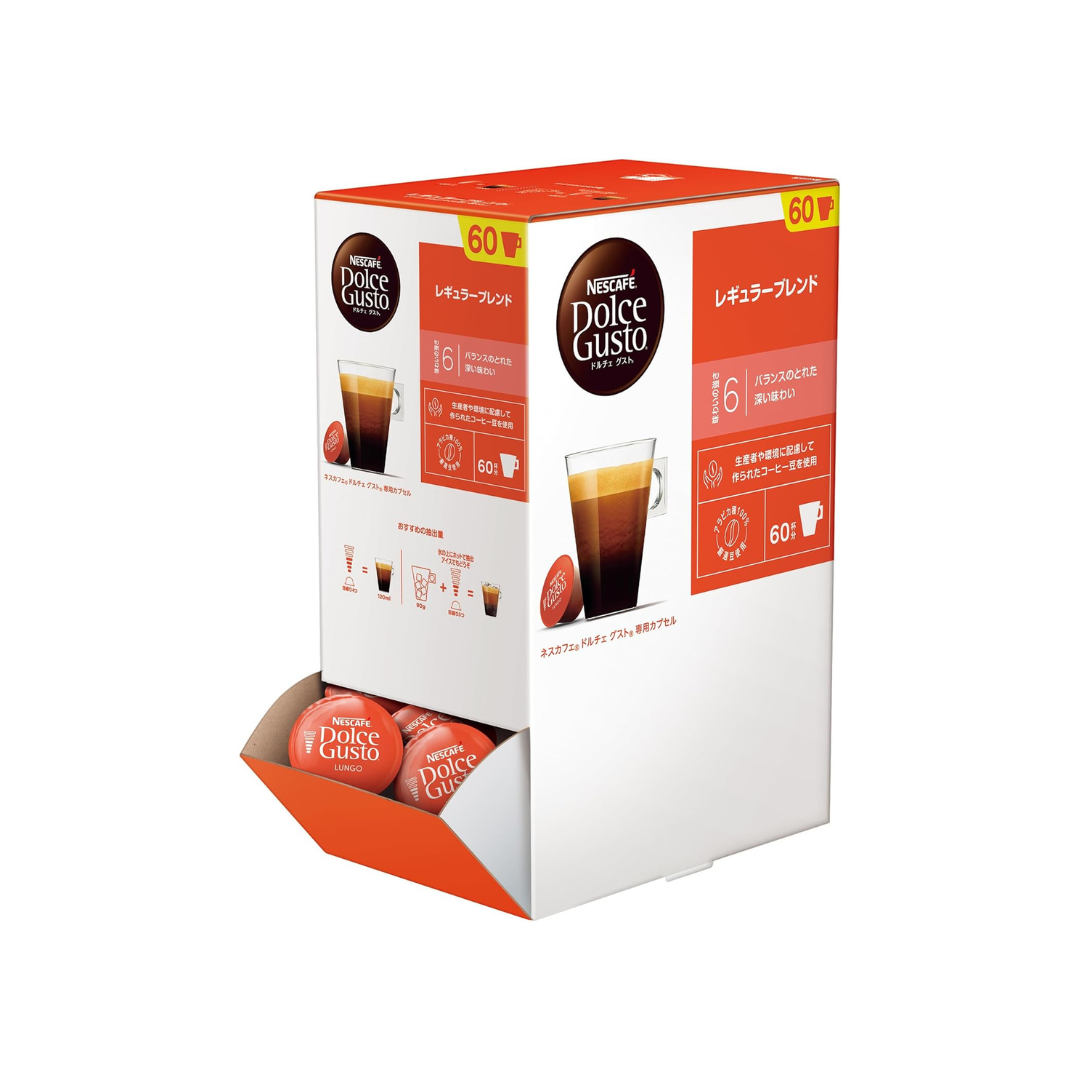 Nescafe Dolce Gusto Original Regular Blend Capsules 60P | Regular Black Coffee Pods | Not Neo Compatible