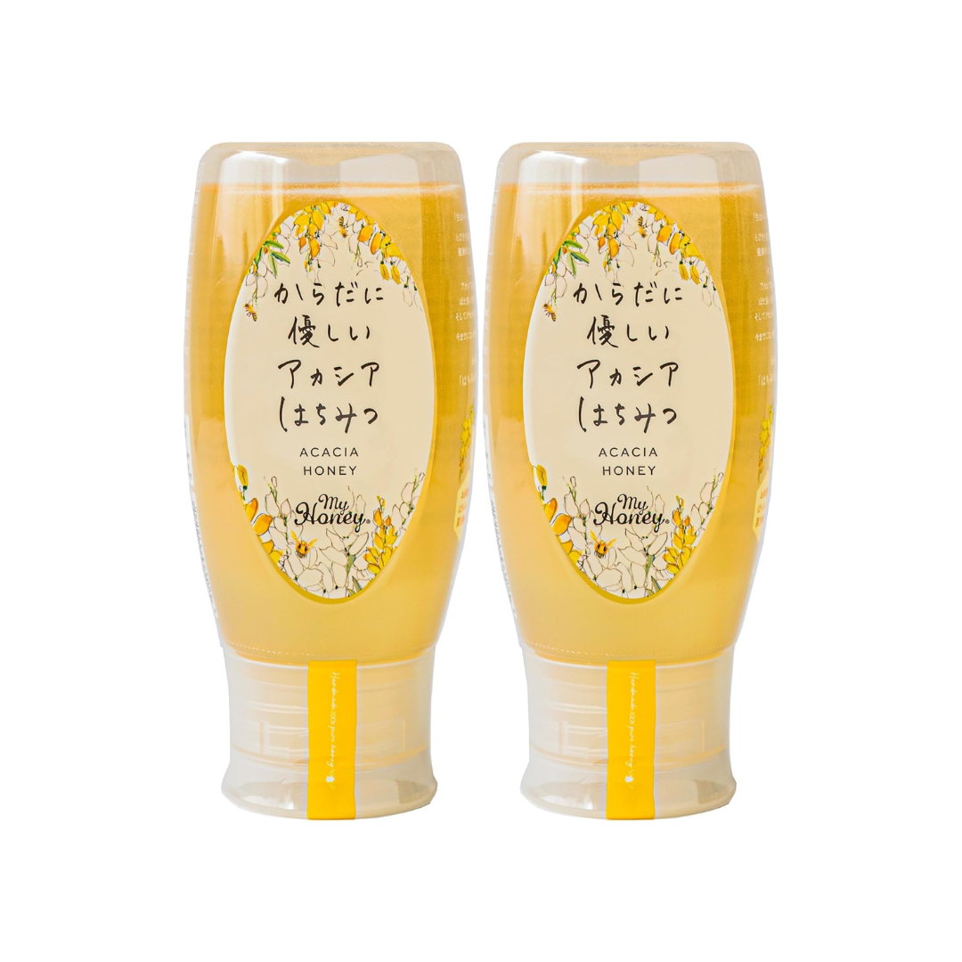 MyHoney Raw Acacia Honey Unheated 500g × 2 Tube Bottles | 100% Pure Hungarian Acacia Honey | No Additives | Premium Raw Honey Pack