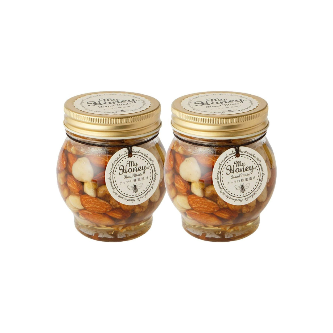 MYHONEY Honey-Soaked Nuts 200g × 2 | Handmade with 100% Hungarian Acacia Honey | Simple Packaging | Premium Honey Nuts