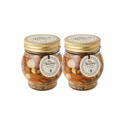 MYHONEY Honey-Soaked Nuts 200g × 2 | Handmade with 100% Hungarian Acacia Honey | Simple Packaging | Premium Honey Nuts