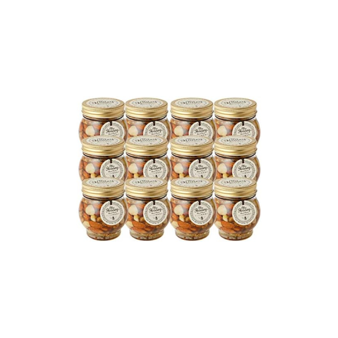 MYHONEY Honey-Soaked Nuts 200g × 12 Packs | Handmade with 100% Hungarian Acacia Honey | Simple Packaging