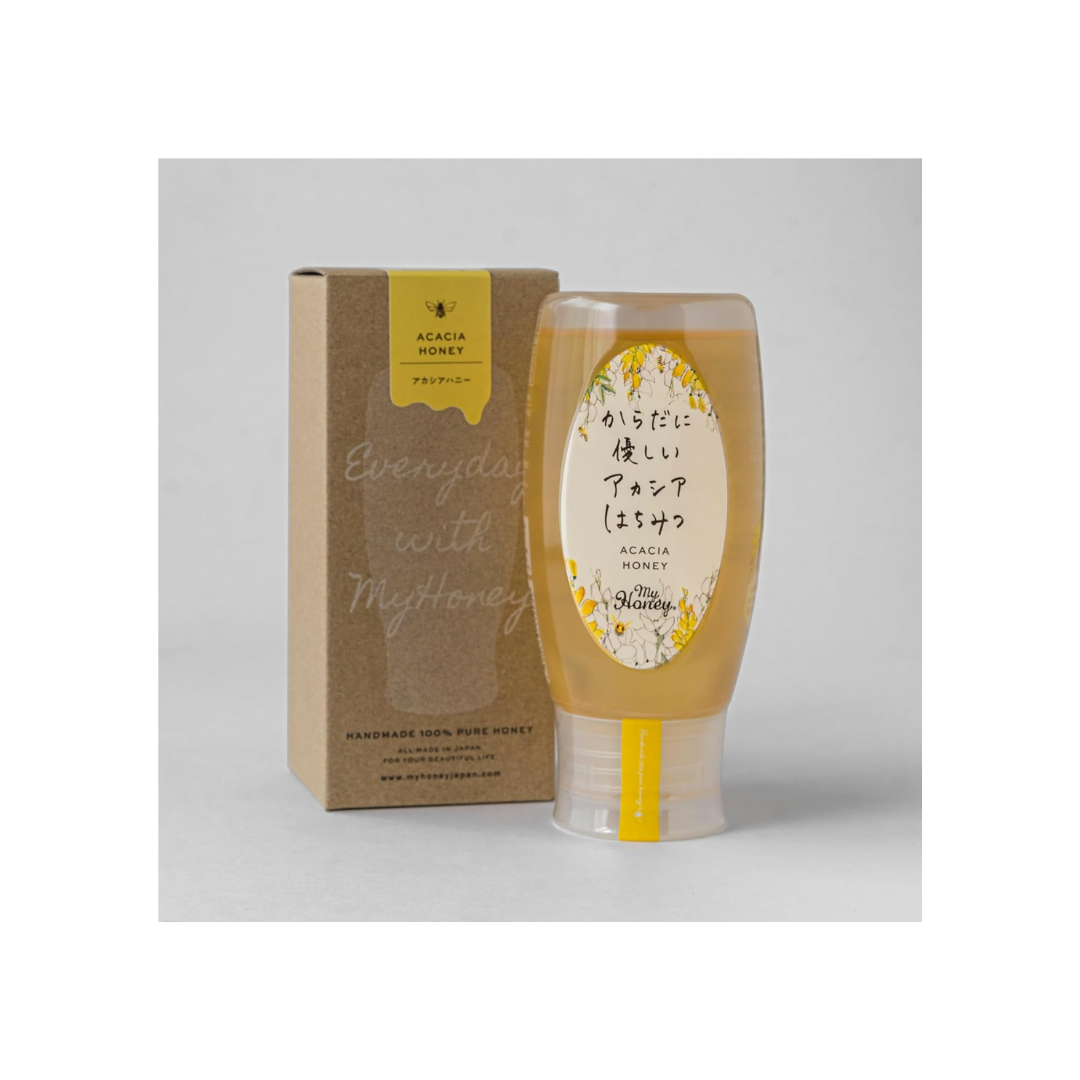 MY HONEY Unheated Acacia Honey 500g Tube Bottle | 100% Hungarian Raw Acacia Honey | Additive-Free | Gift Box Edition | Made in Japan