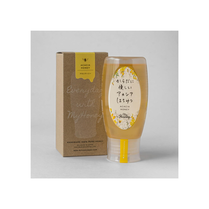 MY HONEY Unheated Acacia Honey 500g Tube Bottle | 100% Hungarian Raw Acacia Honey | Additive-Free | Gift Box Edition | Made in Japan