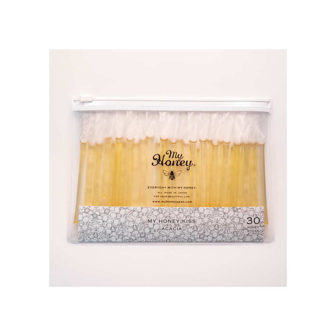 MYHONEY KISS Acacia Honey Refill Pack of 30 | 100% Pure Hungarian Acacia Honey Sticks | Additive-Free | Portable Daily Wellness &amp; Throat Care