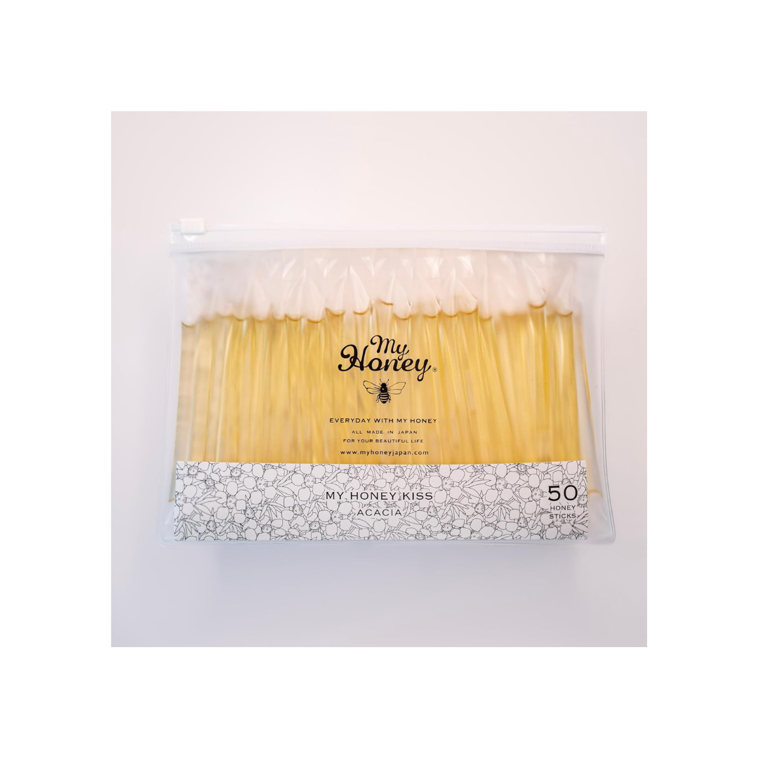 MYHONEY KISS Acacia Honey Refill Pack of 50 | 100% Pure Hungarian Acacia Honey Sticks | Additive-Free | Portable Honey for Daily Wellness
