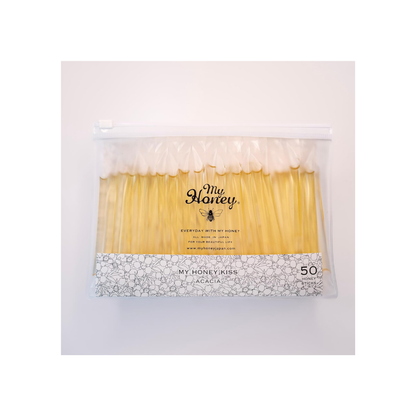 MYHONEY KISS Acacia Honey Refill Pack of 50 | 100% Pure Hungarian Acacia Honey Sticks | Additive-Free | Portable Honey for Daily Wellness
