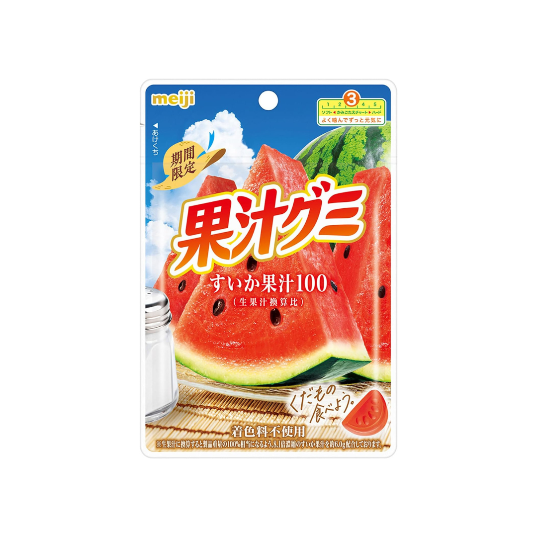 Meiji Watermelon Juice Gummy 47g | Pack of 2 | Made in Japan