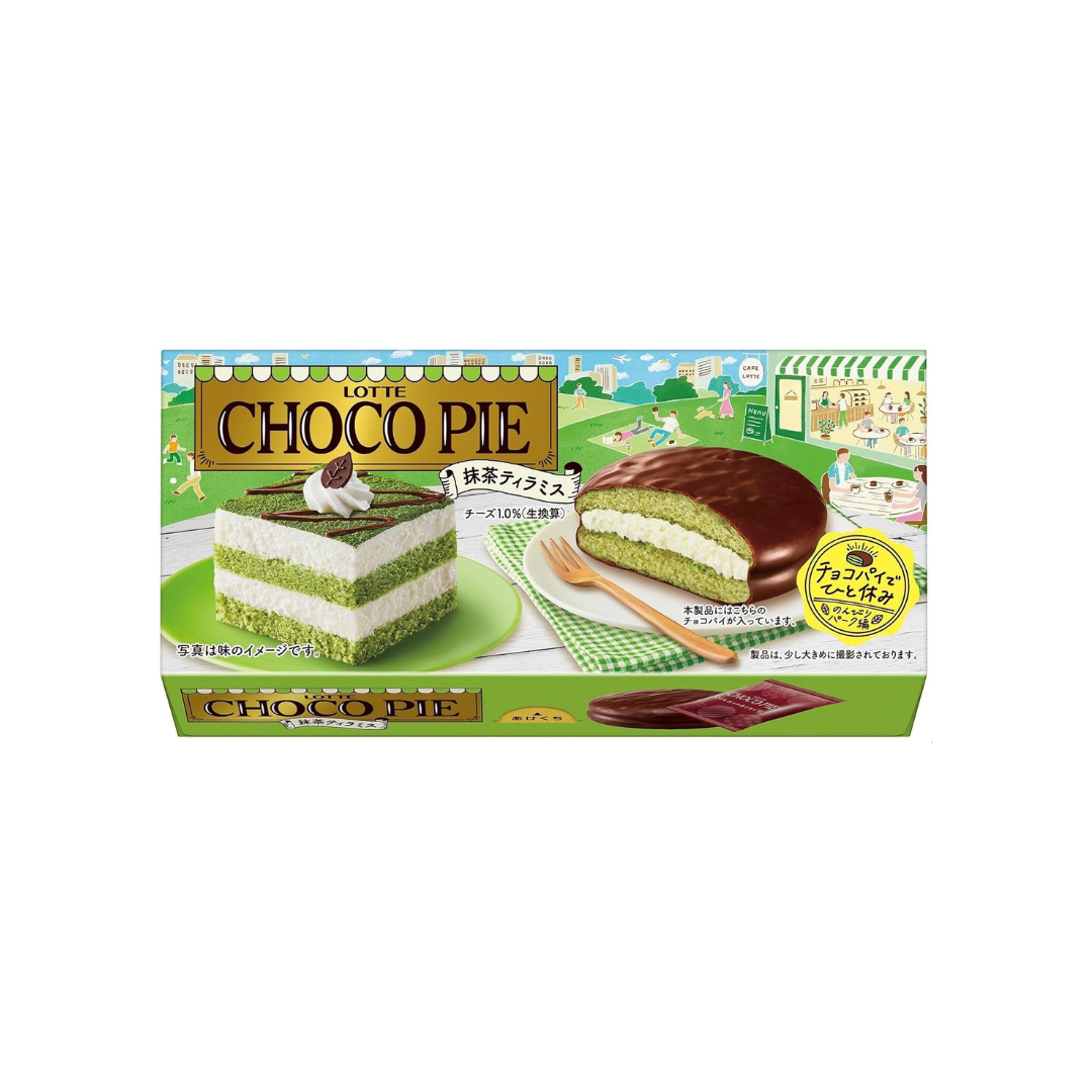 Lotte Choco Pie Matcha Tiramisu | 6 Choco Pie Pieces Inside | Made in Japan