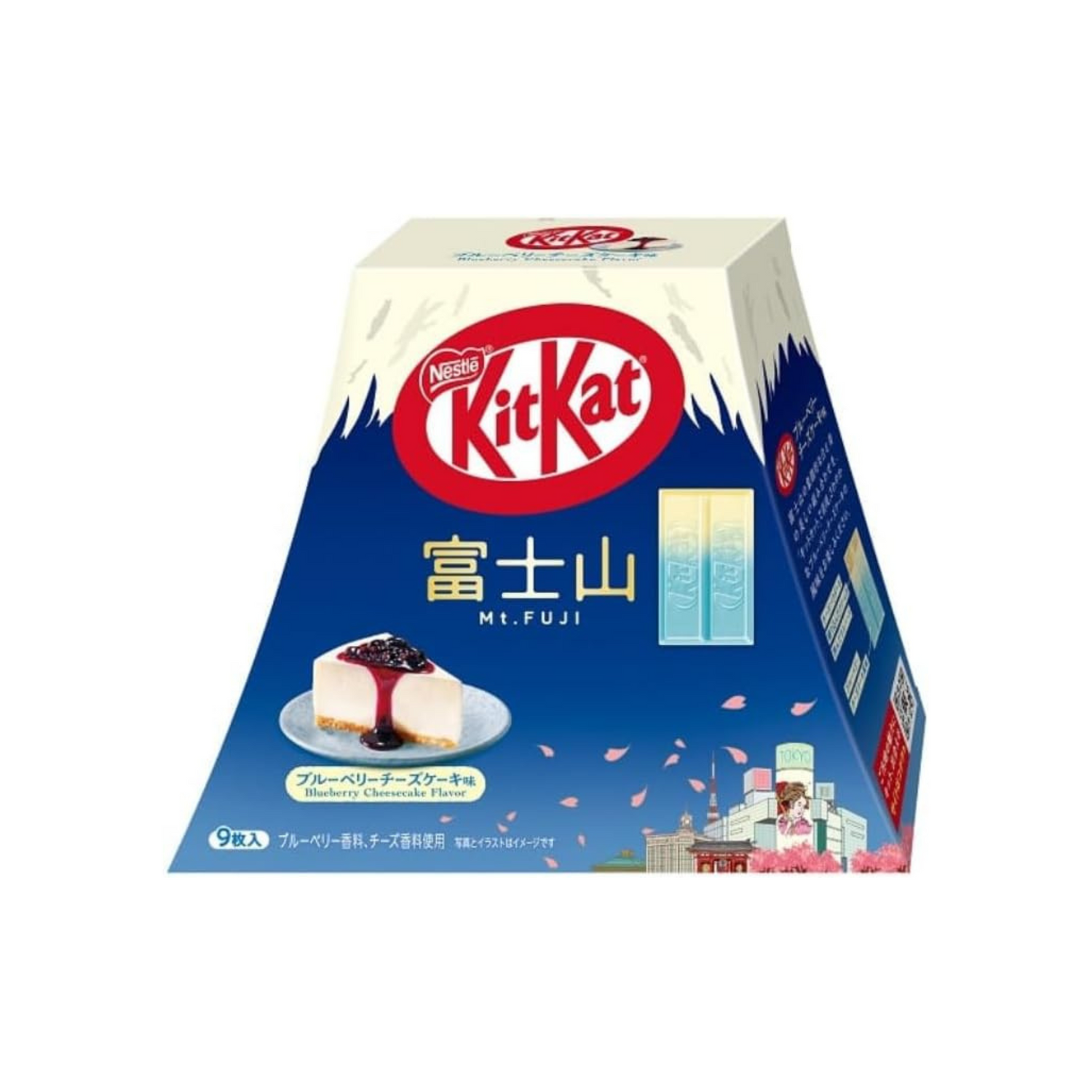 Nestle Japan KitKat Blueberry Cheesecake Flavor Mount Fuji Pack 9 Pieces | Made in Japan | Japanese Kitkat