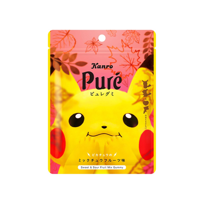 Kanro Pure Gummy Pokemon Pikachu Mixed Chew Fruit Flavor 52g | Pack of 2 | Made in Japan