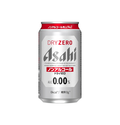 Asahi Dry Zero non-alcoholic beer-style beverage 350ml can