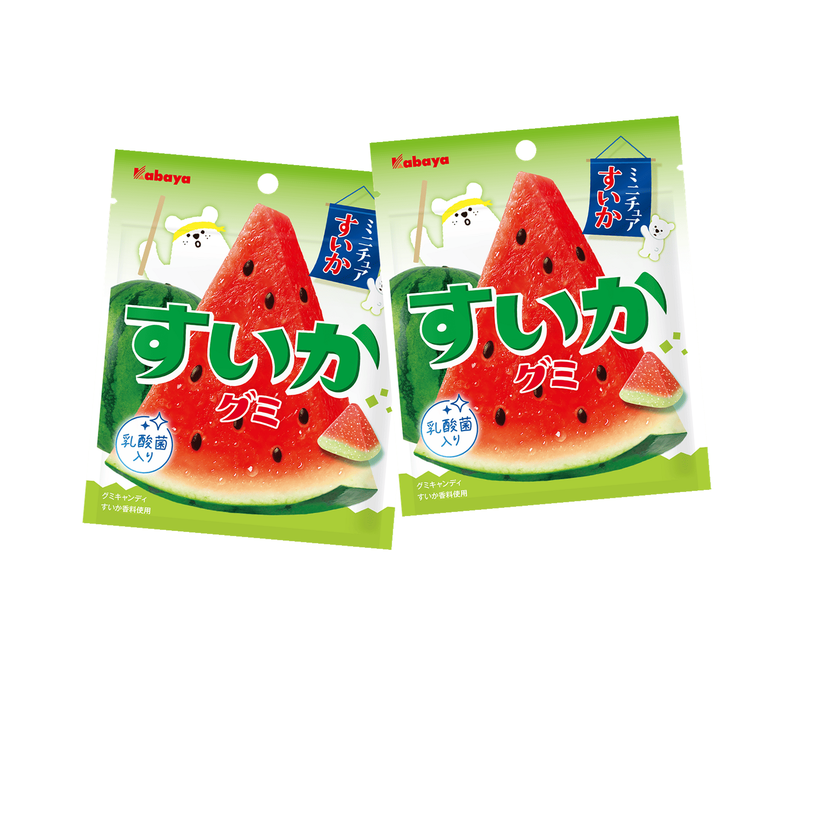 Kabaya Watermelon Gummy 50g Pack of 2 on white background