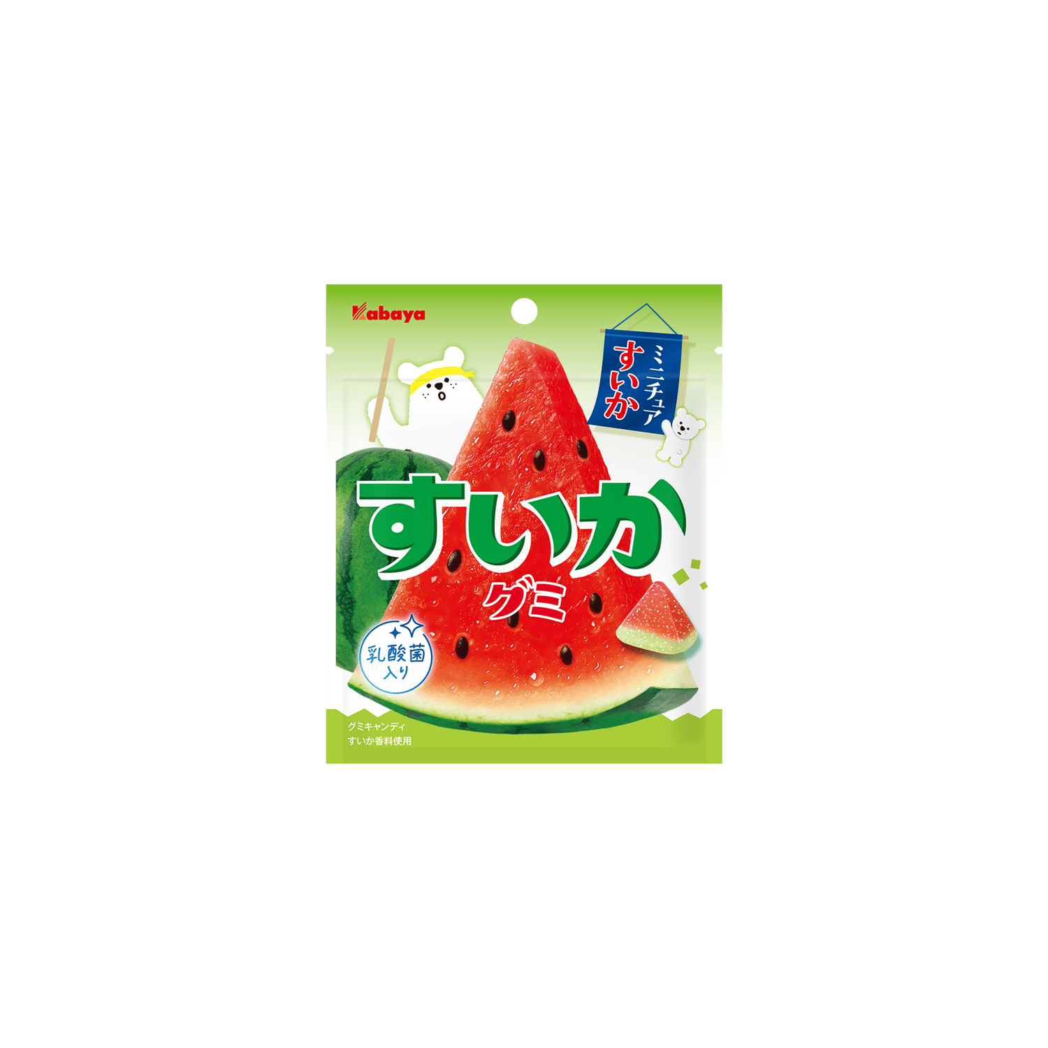 Kabaya Watermelon Gummy 50g pouch on white background