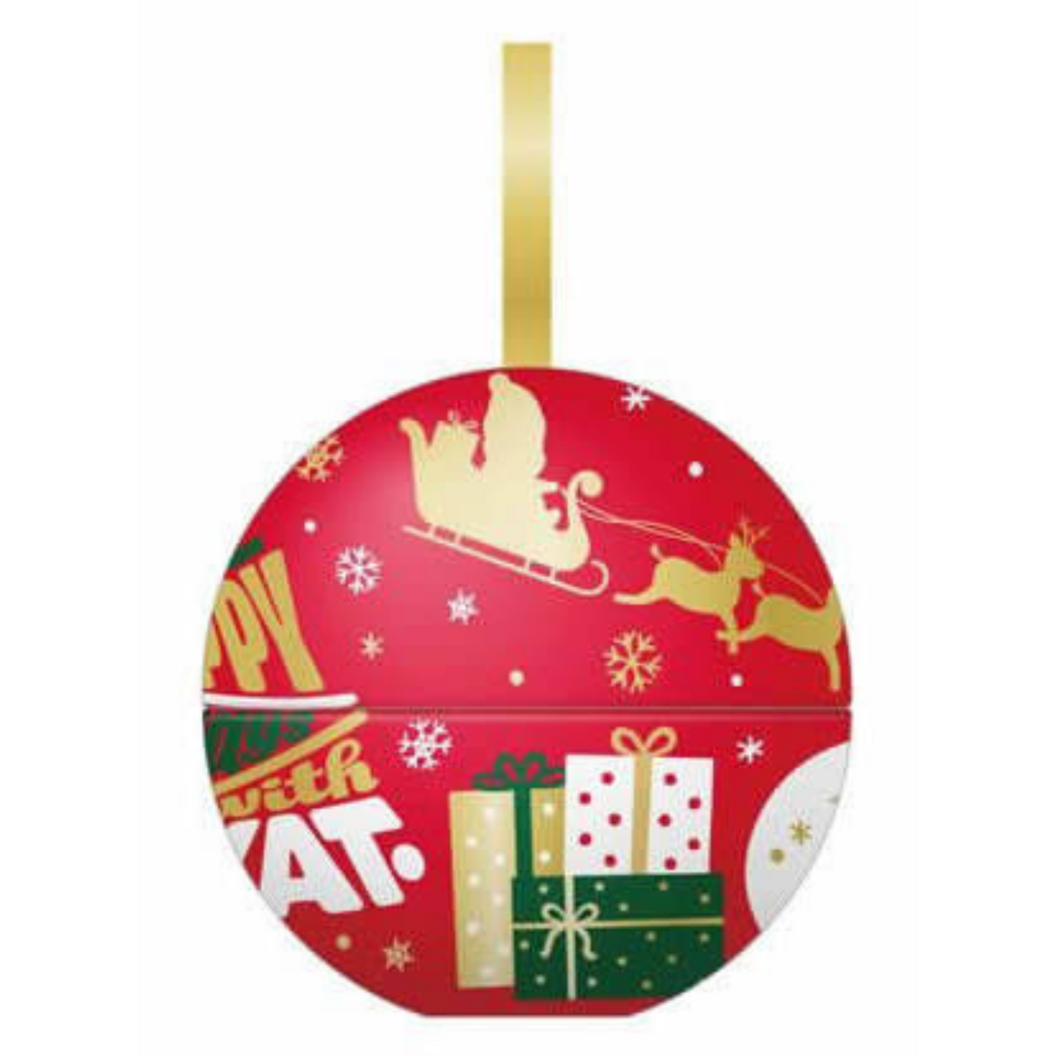 Nestle KitKat Holiday Chocolate Santa Ornament Tin | 5 Santa Shaped Kitkats Inside | Made in Japan