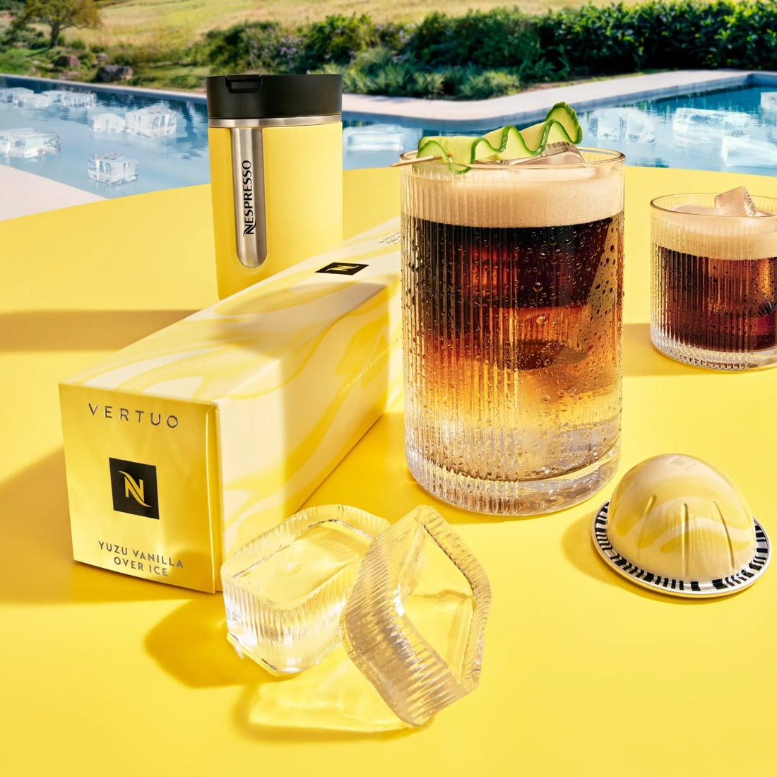 Nespresso Yuzu Vanilla Over Ice summer coffee lifestyle image