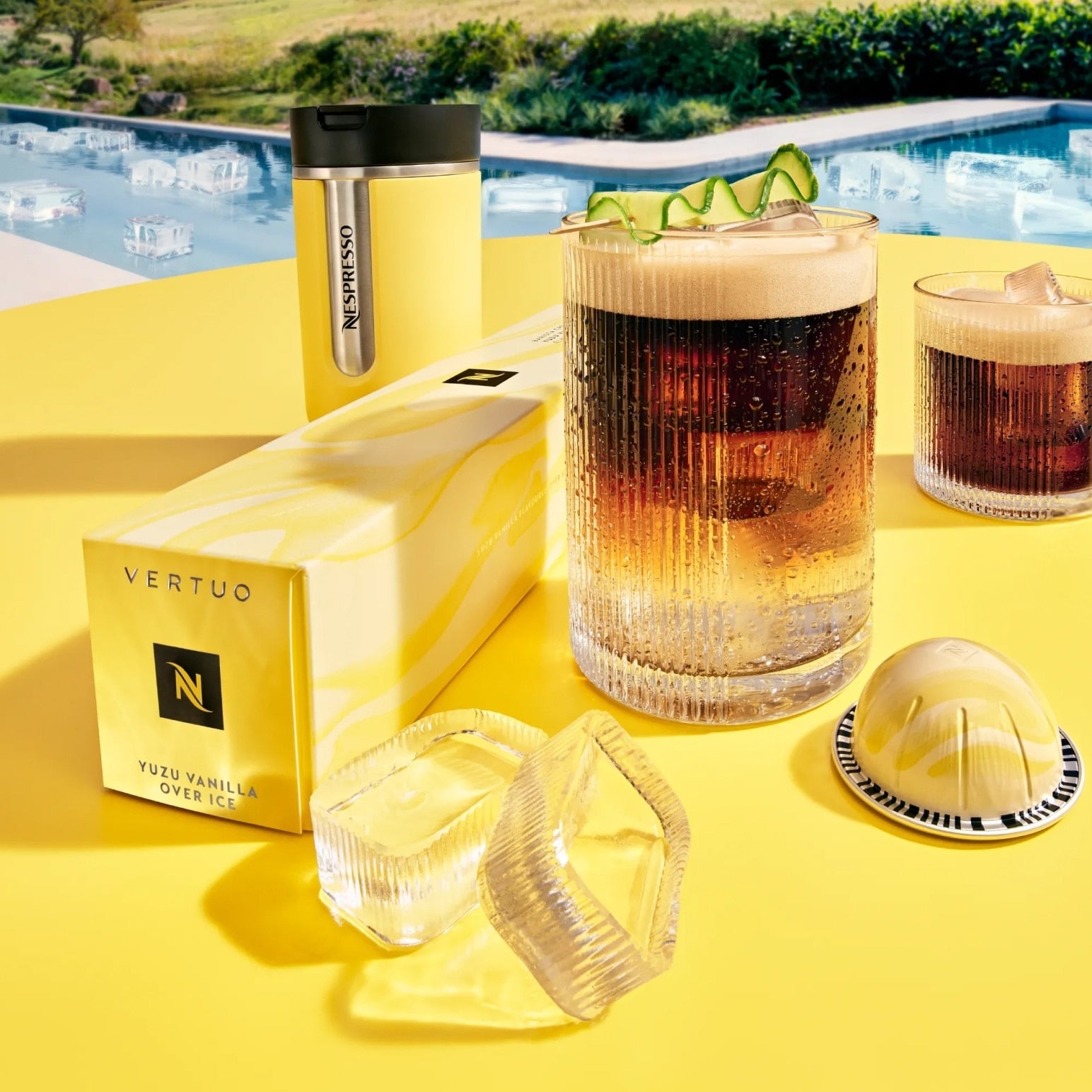 Nespresso Yuzu Vanilla Over Ice summer coffee lifestyle image