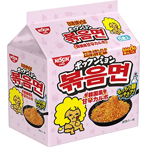 Nissin Pokkunmyon Korean-style sweet and spicy carbonara 5-pack 500g front pack