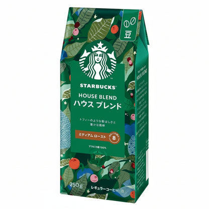 Starbucks Japan House Blend medium roast whole coffee beans 250g front pack on square background