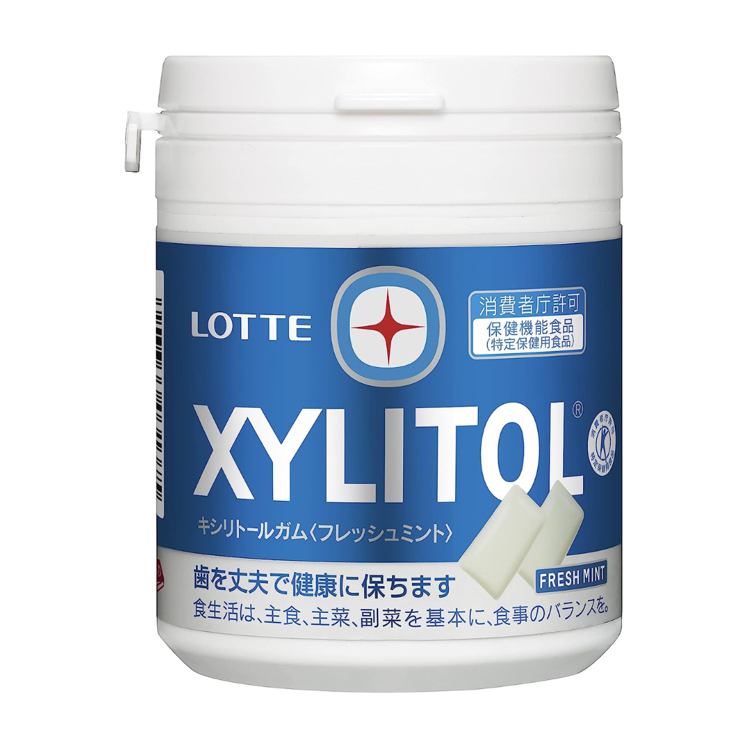 Lotte Xylitol Gum Fresh Mint Family Bottle 143g | Made in Japan | Chewing Gum | Japan Import